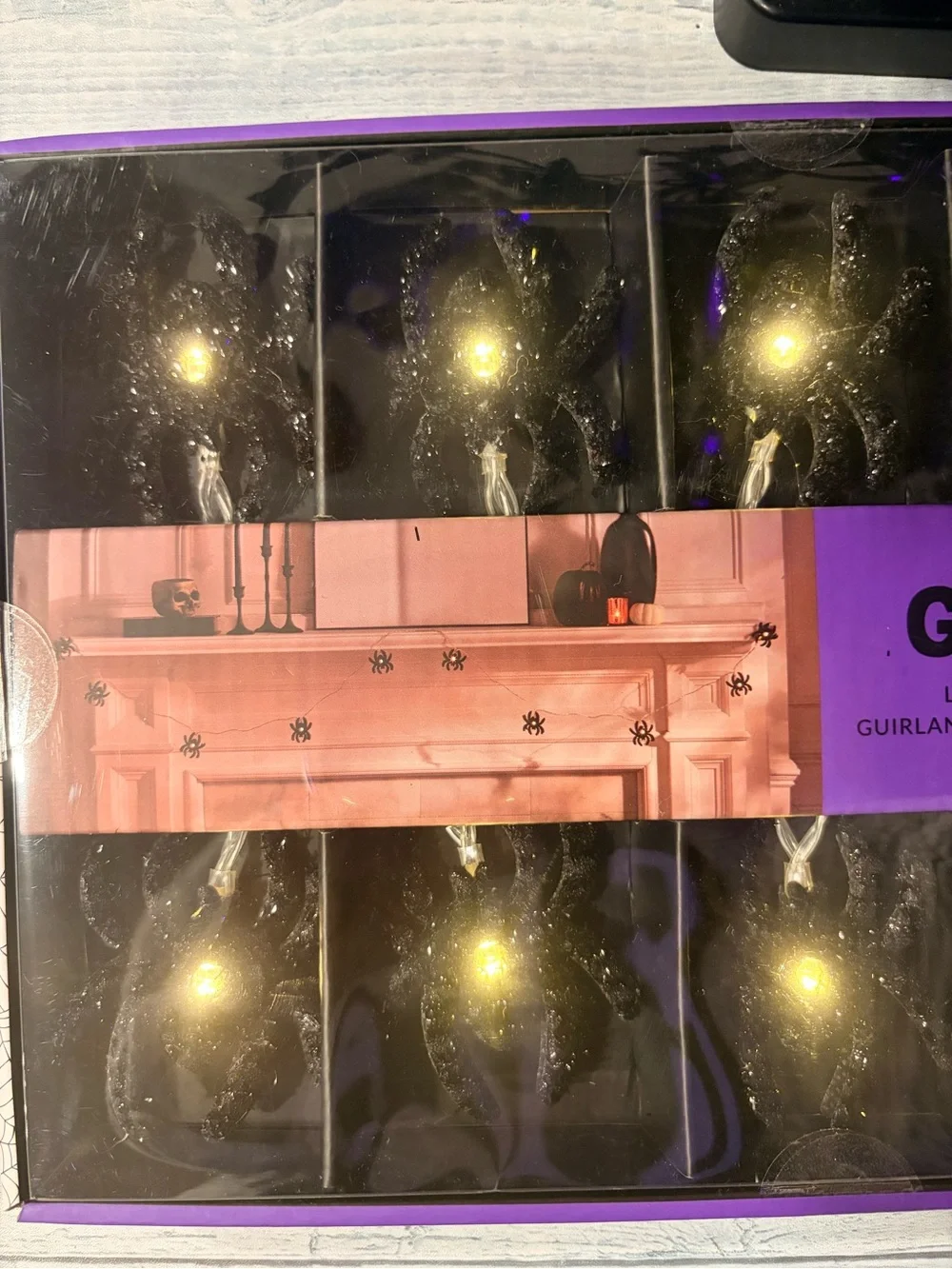 GHOULISH 120in Spider String Lights